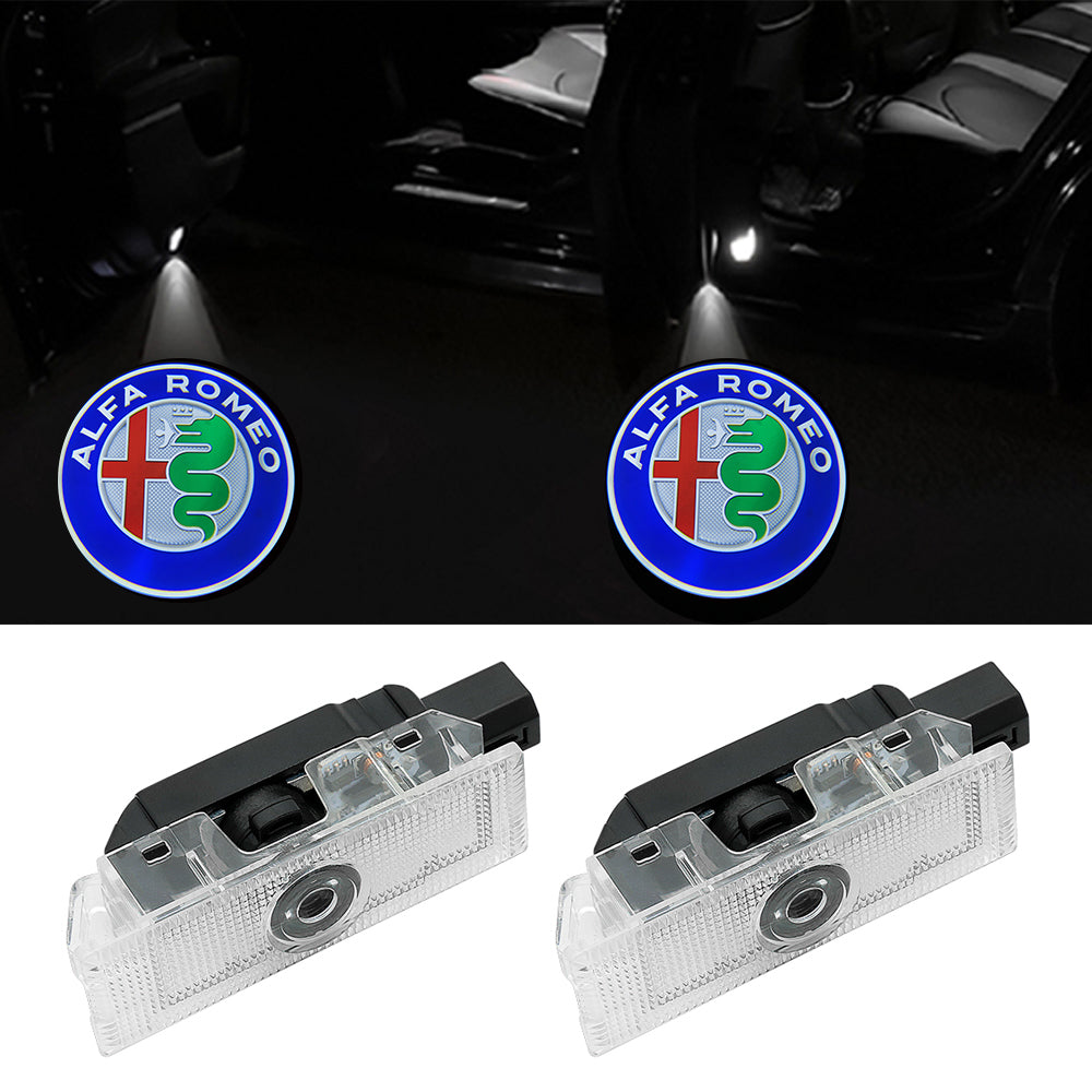 2pc LED Projector Ghost Door Lights – Fits Alfa Romeo Giulia, Stelvio, Giulietta (12V)