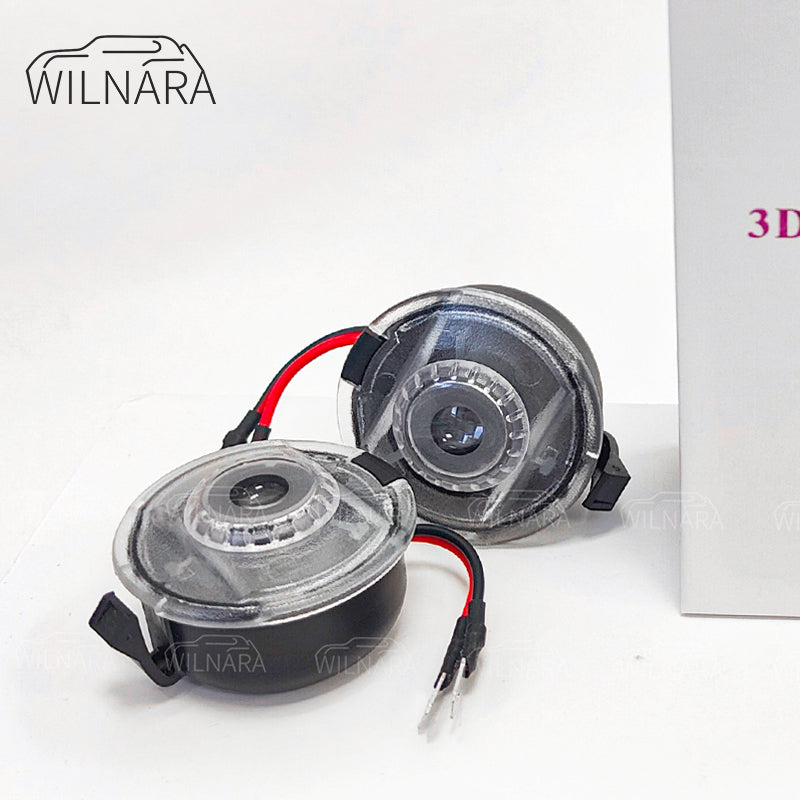 2PCS WILNARA Custom Logo  Car Door Lights Projector Ghost Shadow Courtesy Light Welcome Lights
