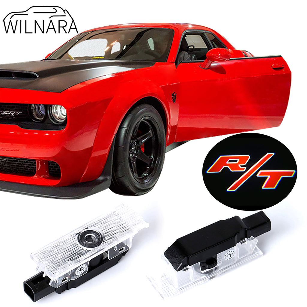 WILNARA Dodge Challenger Car Door Light RT Logo