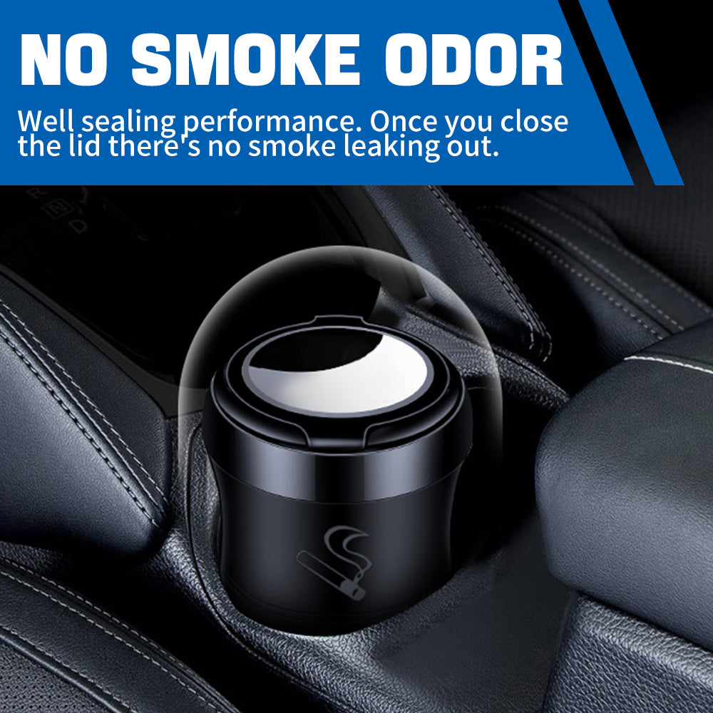 Wilnara Car Ashtray with Pikachu, 7-color gradient, Portable Ashtray for Car, Mini Car Trash Can, Detachable Stainless Steel Smokeless Ash Tray with LED Blue Light, Windproof for Outdoor Travel, Home Use