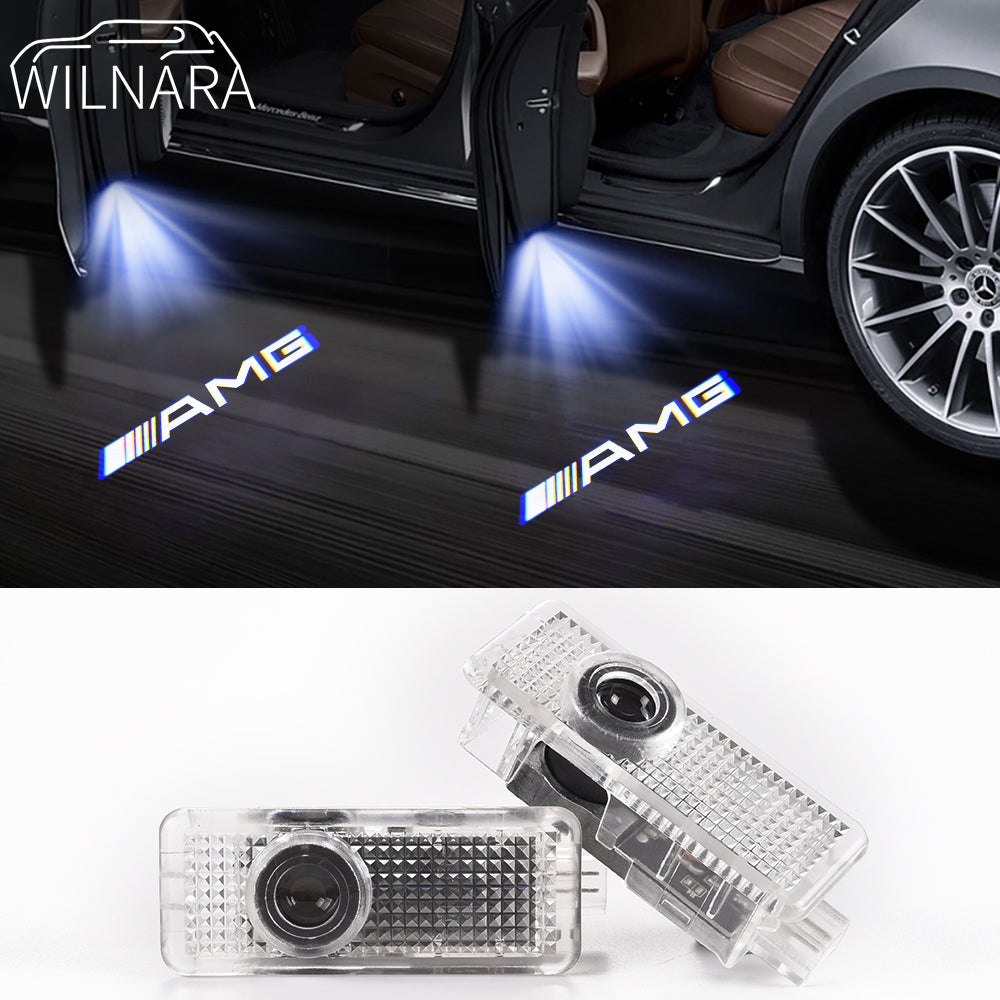 2 X Projecteurs LED Ghost Shadow Pour Mercedes CLA/CLS/C/E - Logo Au Sol - Neufs