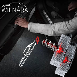 WILNARA Car Door Challenger Logo for Dodge Challenger Projector Ghost Shadow Courtesy Light Welcome Light for Dodge Challenger Scat Pack RT SRT SXT GT SE