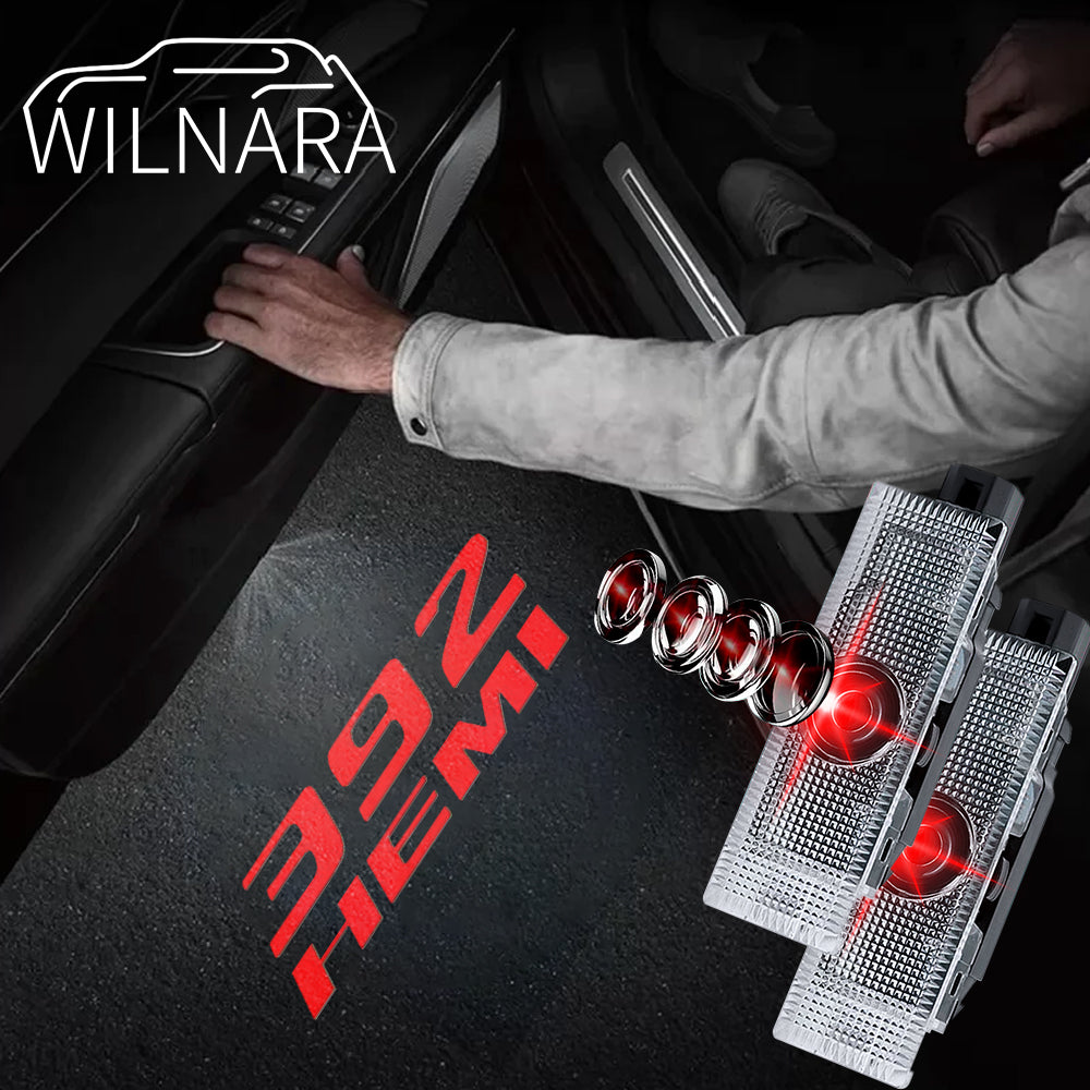 WILNARA Car Door 392 HEMI Logo for Dodge Challenger Projector
