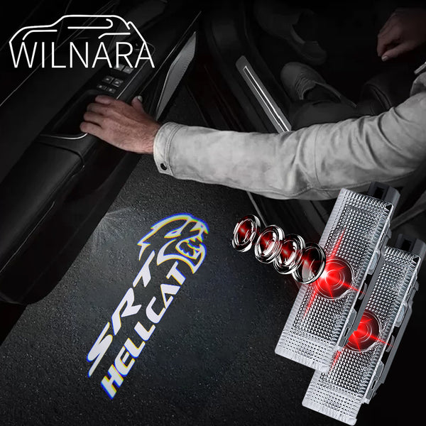 WILNARA Car Door SRT HELLCAT Logo for Dodge Challenger