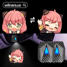 2PCS WILNARA Cartoon Wireless Car LED Door Lights Welcome Shadow Projector Anya Forger SPY×FAMILY