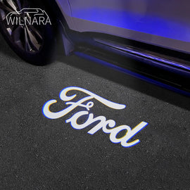 2PCS WILNARA HD Side Rear View Mirror Puddle Ford Logo Led Shadow Ghost Lights Lamps Projector for Ford