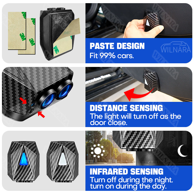 Universal, Pasted,Fit 99% cars , Wireless LED Car Door Lights Custom Dynamic Logo 2PCS