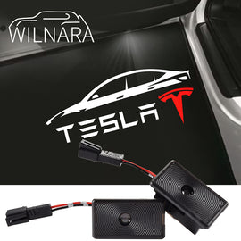 Wilnara 2PCS Never Fade Ultra-Bright Led Puddle Door Lights Logo Projector Light for Tesla Model 3 Model S Model X Model Y
