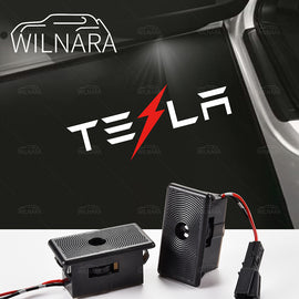 Wilnara 2PCS Never Fade Ultra-Bright Led Puddle Door Lights Logo Projector Light for Tesla Model 3 Model S Model X Model Y