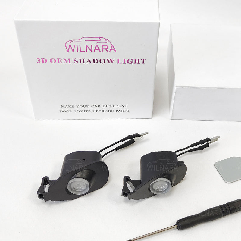 Wilnara 2PCS for 2013-2022 Ford Mustang Side Mirror Logo Lights Projectors Lamps