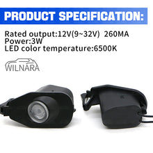 Load image into Gallery viewer, Wilnara 2PCS for 2013-2022 Ford Mustang GT Side Mirror Logo LED Shadow Ghost Lights Projectors Lamps