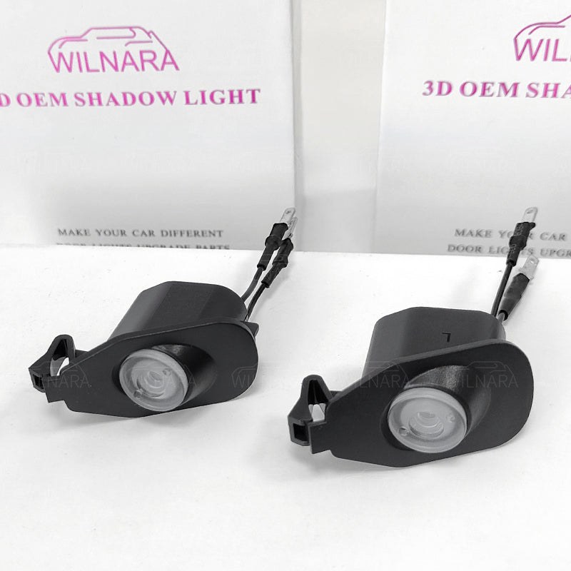 Wilnara 2PCS for 2013-2022 Ford Mustang Side Mirror Ford Logo Lights Projectors Lamps