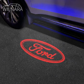 2PCS WILNARA HD Side Rear View Mirror Puddle Ford Logo Led Shadow Ghost Lights Lamps Projector for Ford