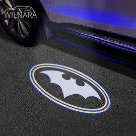 2PCS WILNARA HD Side Rear View Mirror Puddle Batman Logo Led Shadow Ghost Lights Lamps Projector for Ford