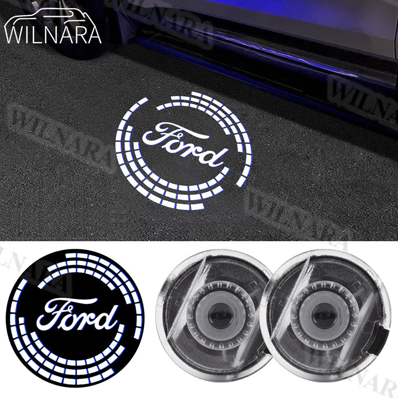 Wilnara 2Pcs For Ford HD LED Mirror Courtesy Puddle Ghost Shadow Logo Lights Projector