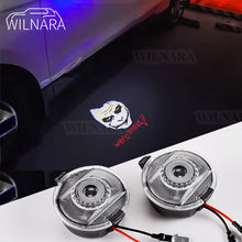 Load image into Gallery viewer, 2PCS  WILNARA HD Side Rear View Mirror Puddle Lights Lampd Projector DC Pudding Joker Mr.J Logo for Ford