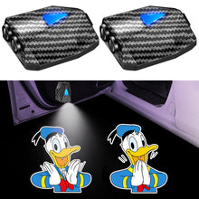 Load image into Gallery viewer, WILNARA 2X Moving Cartoon Wireless Car LED Door Light Donald Duck Logo Welcome Shadow Projector