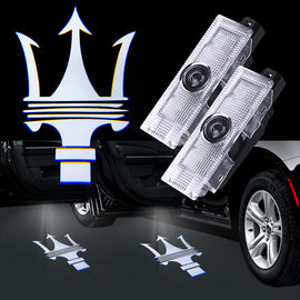 Wilnara 2X Maserati Logo Door Lights LED Projector Ghost Shadow For Maserati Ghibili GT MC Quattroporte Levante Levante