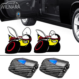 WILNARA Car Door Dynamic  Scat Pack Logo for Any Dodge Car Wireless Paste Led Lights
