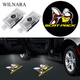 WILNARA Car Door Scat Pack Logo for Dodge Charger Car Door LED Logo Courtesy Step Lamp Projector Ghost Shadow Puddle Light for Dodge SRT R/T SXT GT