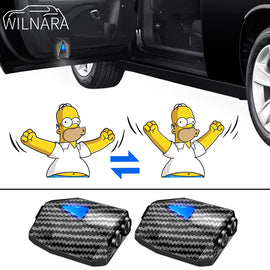 WILNARA Car LED Door Light Simpsons Logo 