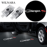 WILNARA Car Door Charger R/T Logo for Dodge Charger Car Door LED Logo Courtesy Step Lamp Projector Ghost Shadow Puddle Light for Dodge SRT R/T SXT GT