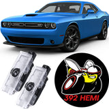 WILNARA Car Door 392 HEMI Logo for Dodge Challenger Projector Ghost Shadow Courtesy Light Welcome Light for Dodge Challenger Scat Pack RT SRT SXT GT SE