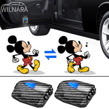 Load image into Gallery viewer, WILNARA Cartoon Wireless Car LED Door Light Mickey Mouse Logo Welcome Shadow Projector