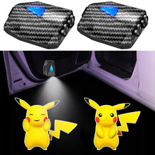 Load image into Gallery viewer, WILNARA Cartoon Wireless Car LED Door Light Running Pikachu Logo Welcome Shadow Projector