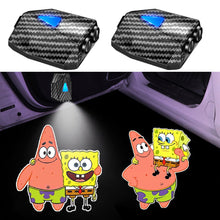 Load image into Gallery viewer, WILNARA Cartoon Wireless Car LED Door Lights SpongeBob SquarePants Logo Welcome Shadow Projector