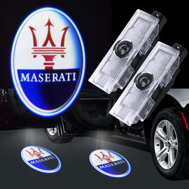 Wilnara 2X Maserati Logo Door Lights LED Projector Ghost Shadow For Maserati Ghibili GT MC Quattroporte Levante Levante