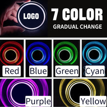 Load image into Gallery viewer, 2PCS Car Cup Holder Mat Coaster Pad for Tesla Logo Switchable 7 Color LED