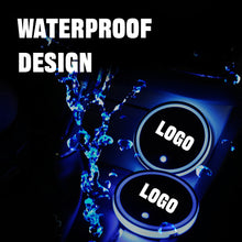 Load image into Gallery viewer, 2PCS Car Cup Holder Mat Coaster Pad for Tesla Logo Switchable 7 Color LED