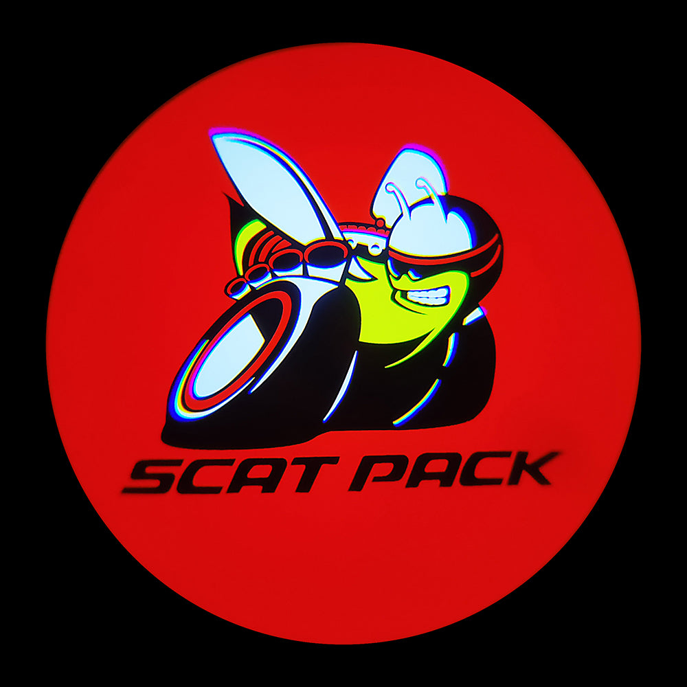 WILNARA Scat Pack Logo for Dodge Charger Car Door LED Logo Courtesy Step Lamp Projector Ghost Shadow Puddle Light for Dodge SRT R/T SXT GT
