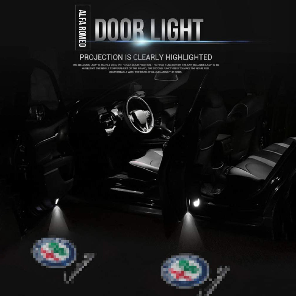 2X Auto Led Deur Welkom Licht Logo Projector Voor Alfa Romeo Giulia Giulietta Mito Stelvio Brera 147 156 159,01 2X Auto Led Deur Welkom Licht Logo Projector Voor Alfa Romeo Giulia Giulietta Mito Stelvio Brera 147 156 159,01