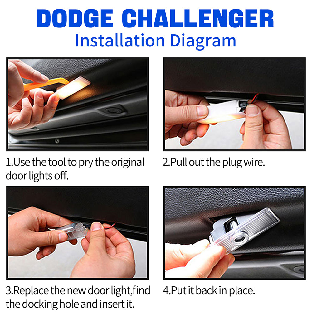 WILNARA Car Door 392 HEMI Logo for Dodge Challenger Projector Ghost Shadow Courtesy Light Welcome Light for Dodge Challenger Scat Pack RT SRT SXT GT SE
