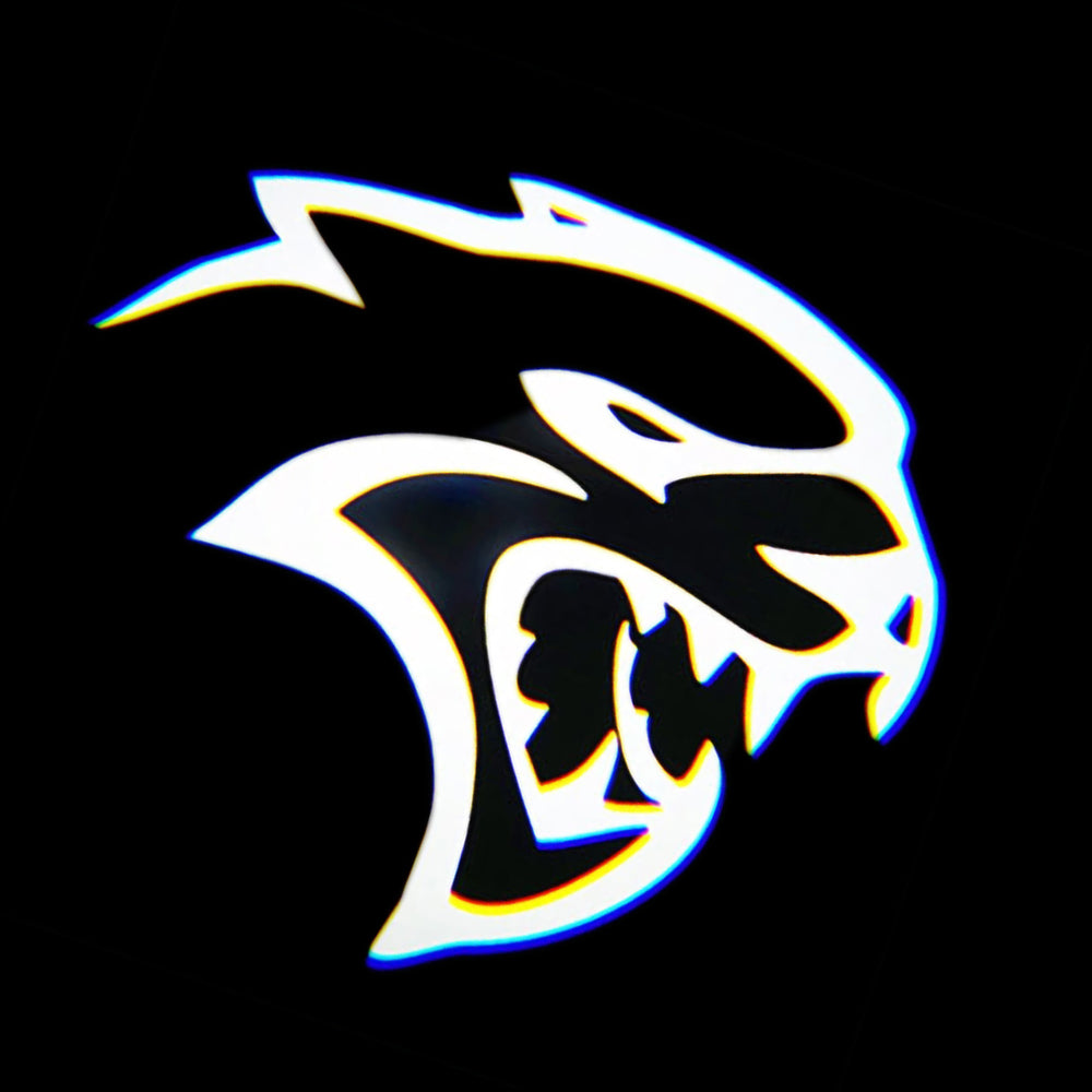 WILNARA Car Door Hellcat Logo for Dodge Charger Car Door LED Logo Courtesy Step Lamp Projector Ghost Shadow Puddle Light for Dodge SRT R/T SXT GT