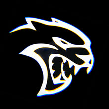 Load image into Gallery viewer, WILNARA Car Door Hellcat Logo for Dodge Charger Car Door LED Logo Courtesy Step Lamp Projector Ghost Shadow Puddle Light for Dodge SRT R/T SXT GT