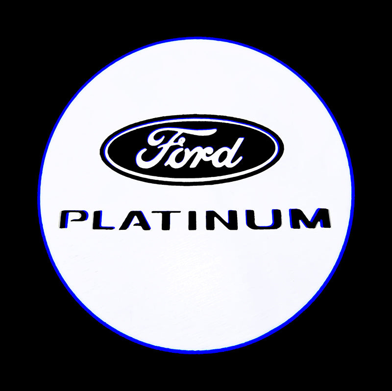 2PCS WILNARA HD Side Rear View Mirror Puddle Platinum Logo Led Shadow Ghost Lights Lamps Projector for Ford