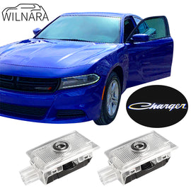 WILNARA Car Door Charger Logo for Dodge Charger Car Door LED Logo Courtesy Step Lamp Projector Ghost Shadow Puddle Light for Dodge SRT R/T SXT GT