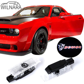 WILNARA Car Door DEMON Logo for Dodge Challenger Projector Ghost Shadow Courtesy Light Welcome Light for Dodge Challenger Scat Pack RT SRT SXT GT SE