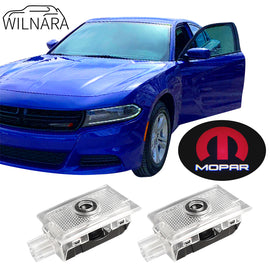 WILNARA Car Door MOPAR Logo for Dodge Charger Car Door LED Logo Courtesy Step Lamp Projector Ghost Shadow Puddle Light for Dodge SRT R/T SXT GT