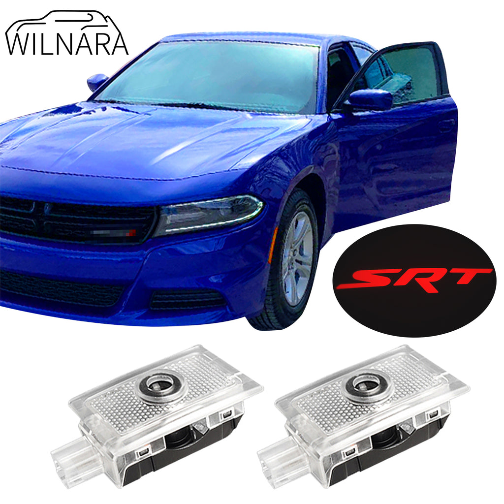 WILNARA Car Door SRT Logo for Dodge Charger Car Door LED Logo