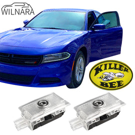WILNARA Car Door Killer Bee Logo for Dodge Charger Car Door LED Logo Courtesy Step Lamp Projector Ghost Shadow Puddle Light for Dodge SRT R/T SXT GT