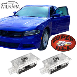 WILNARA Car Door Super Bee  Logo for Dodge Charger Car Door LED Logo Courtesy Step Lamp Projector Ghost Shadow Puddle Light for Dodge SRT R/T SXT GT