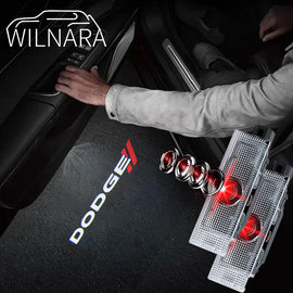 WILNARA Car Door Logo for Dodge Challenger Projector Ghost Shadow Courtesy Light Welcome Light for Dodge Challenger Scat Pack RT SRT SXT GT SE