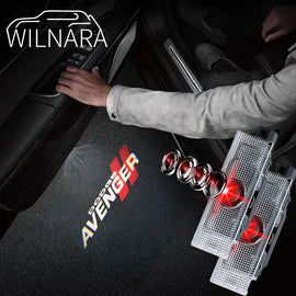 WILNARA Car Door AVENGER Logo for Dodge Challenger Projector Ghost Shadow Courtesy Light Welcome Light for Dodge Challenger Scat Pack RT SRT SXT GT SE