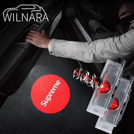 WILNARA Car Door Supreme Logo for Dodge Challenger Projector Ghost Shadow Courtesy Light Welcome Light for Dodge Challenger Scat Pack RT SRT SXT GT SE