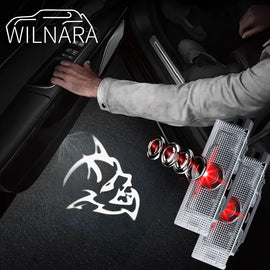 WILNARA Car Door Demon Logo for Dodge Challenger Projector Ghost Shadow Courtesy Light Welcome Light for Dodge Challenger Scat Pack RT SRT SXT GT SE