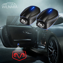 WILNARA Led Door Logo Projector Lights for Dodge Ram Series Paste Car Puddle Lights